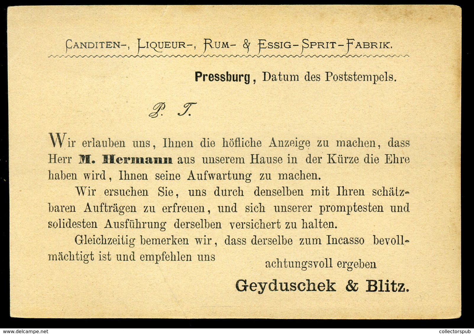 PÉCS 1871. 2Kr-os Szép Díjjegyes Lap, Hátoldali Pozsonyi Céges Nyomással  /  2 Kr Nice Stationery Card Pozsony Corp Prin - Interi Postali