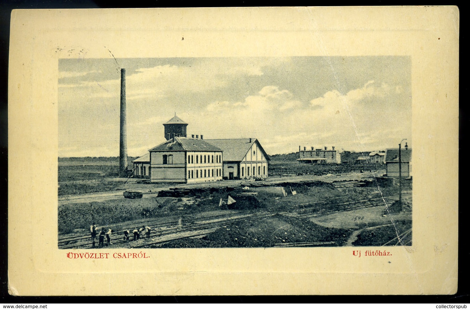 CSAP 1910. Fűtőház, Vasút, Régi Képeslap (törés)   /  Train Vintage Pic. P.card - Hungary