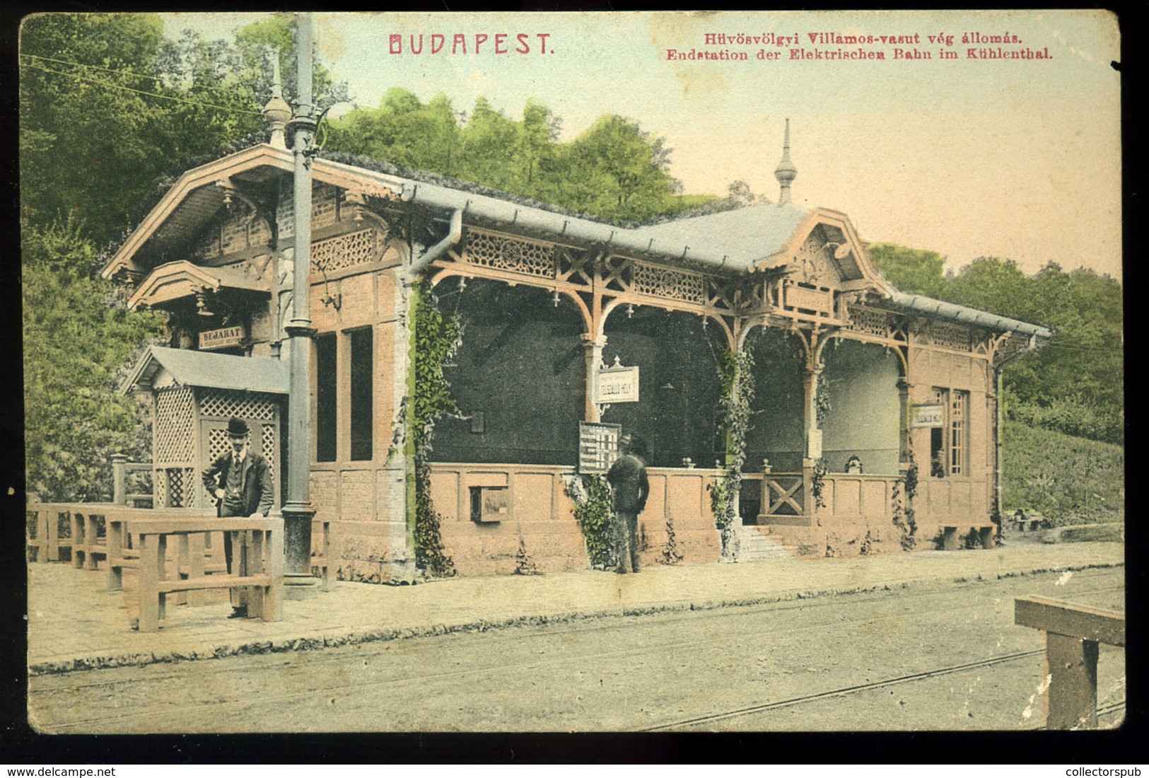 Hűvösvölgyi Villamos-vasút Vég-állomás, Régi Képeslap1910.  /  Electric Train Terminus Vintage Pic. P.card - Ungarn