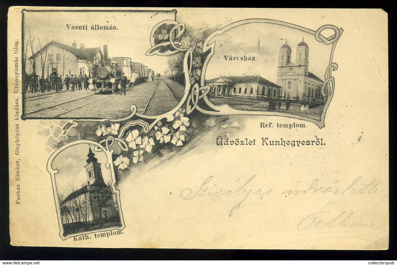 KUNHEGYES 1902. Vasútállomás, Régi Képeslap   /  Train Station Vintage Pic. P.card - Ungheria