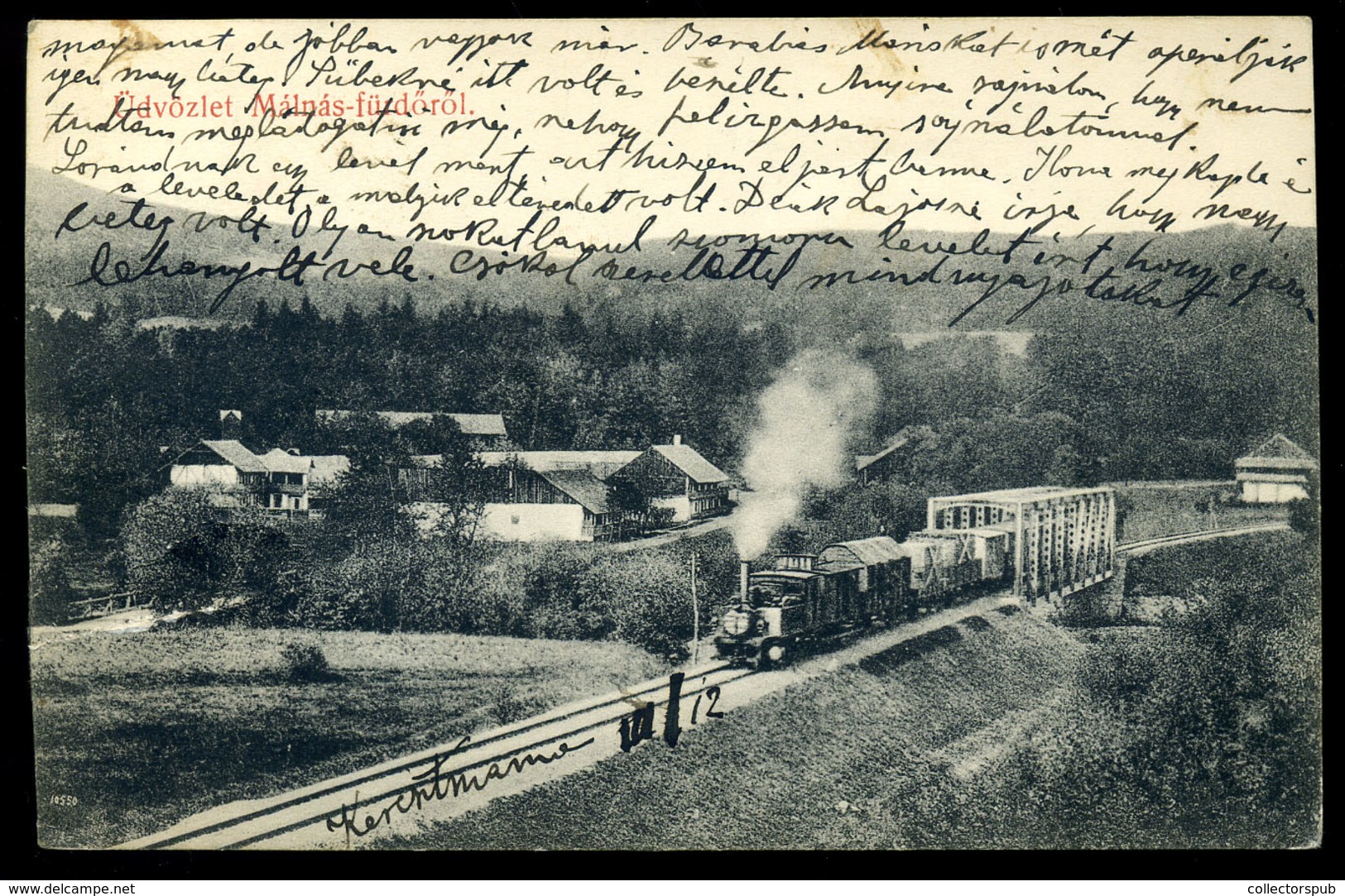 MÁLNÁSFÜRDŐ 1909. Vasút, Régi Képeslap   /  Rail Vintage Pic. P.card - Hungary