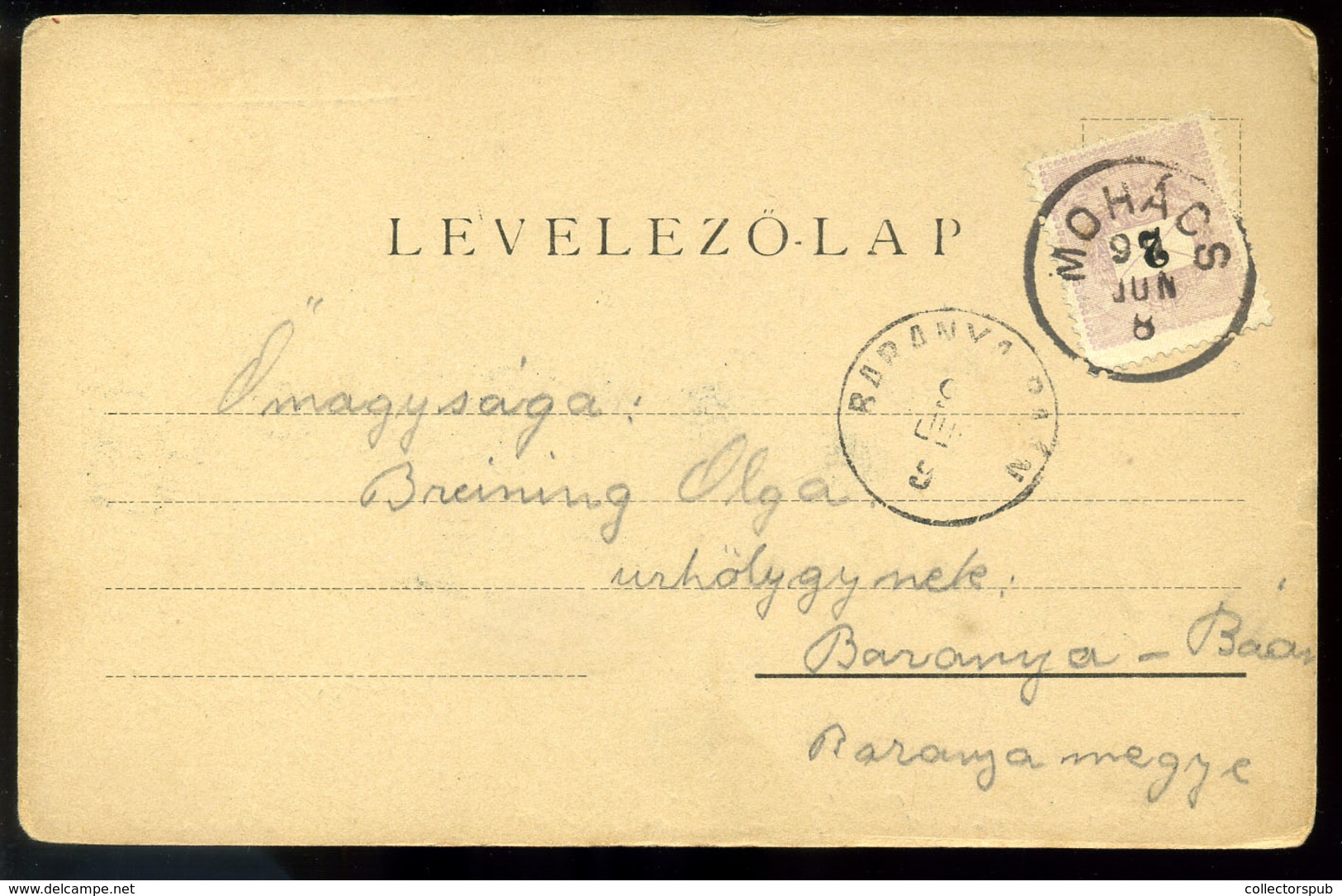 MOHÁCS 1898. Pályaudvar, Régi Képeslap   /  Train Station Vintage Pic. P.card - Ungarn