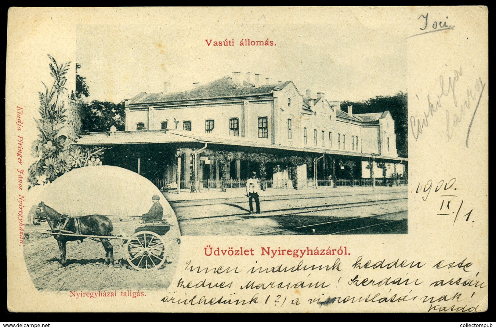 NYÍREGYHÁZA 1900. Vasútállomás, Régi Képeslap  /  Train Station Vintage Pic. P.card - Hungary