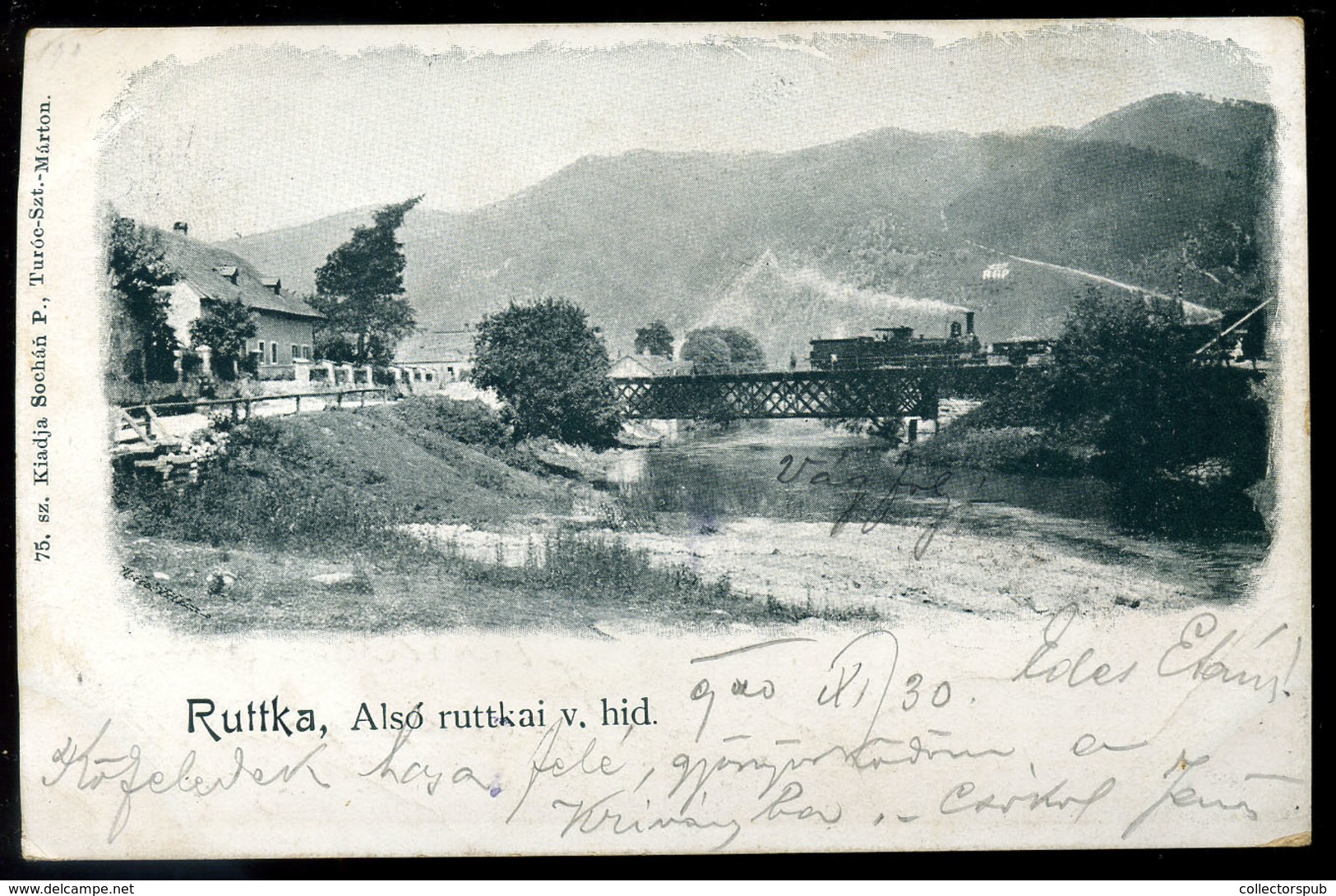 RUTTKA 1900. Vasút, Régi Képeslap Bukarestbe Küldve  /  Train Vintage Pic. P.card To Bucharest - Hungary