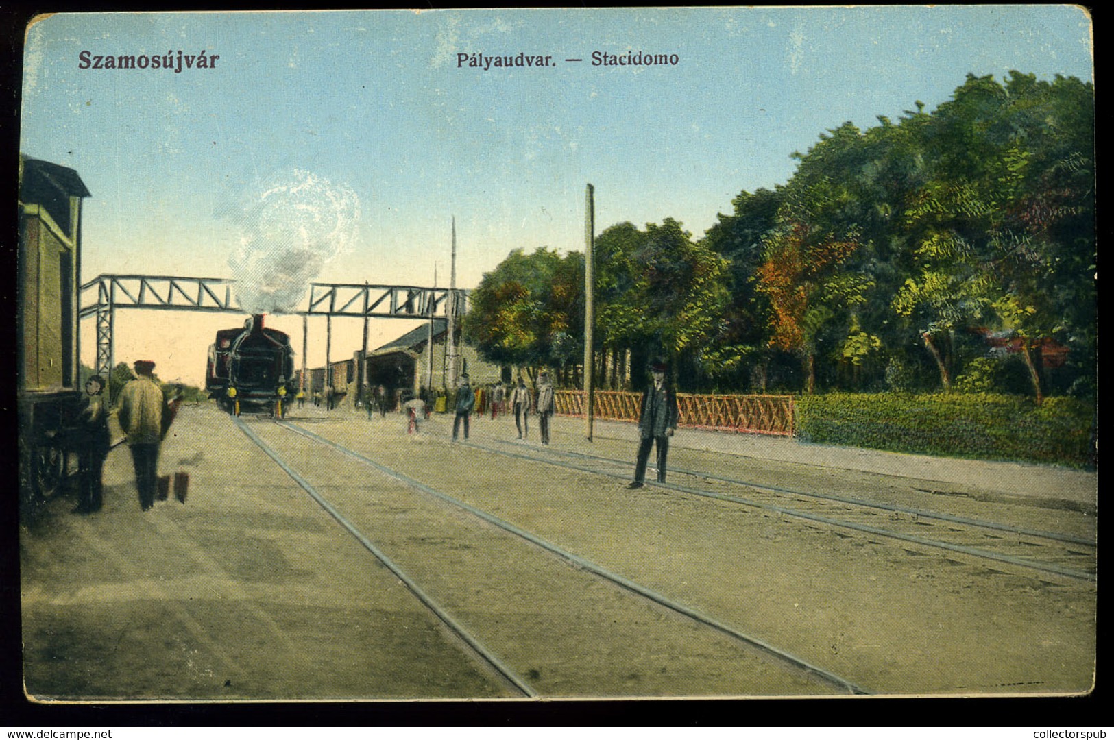 SZAMOSÚJVÁR Pályaudvar, Régi Képeslap  /  Train Station Vintage Pic. P.card - Used Stamps