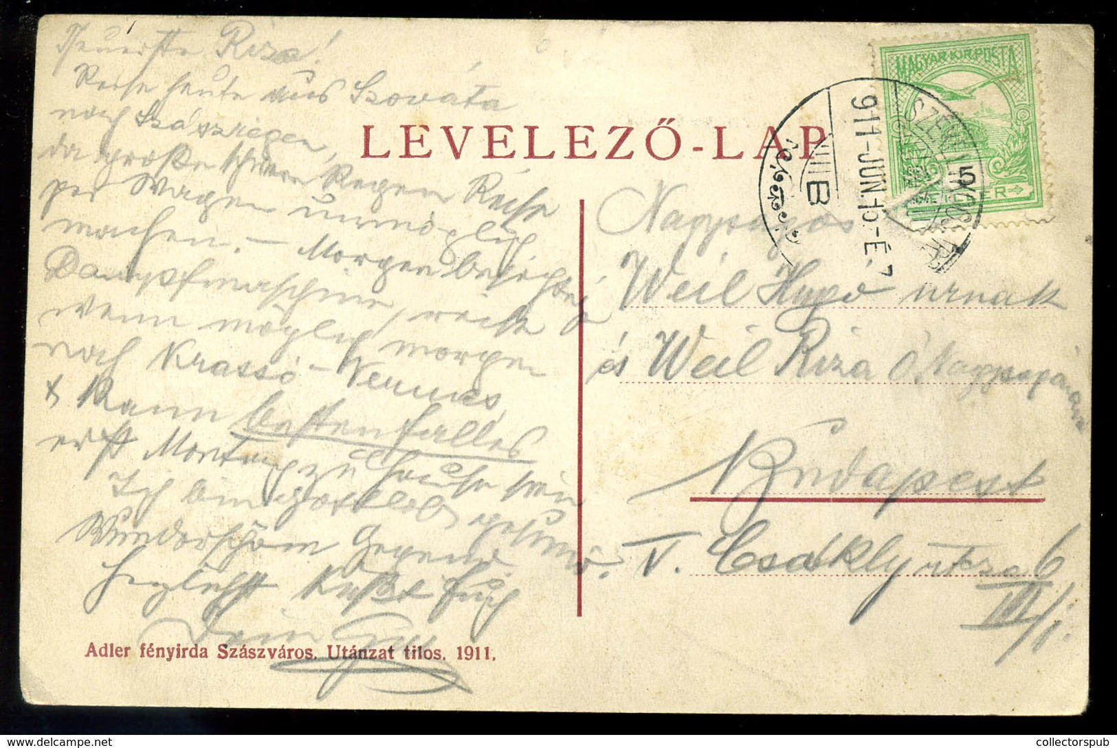 SZÉKELYKOCSÁRD 1911. Vasútállomás, Régi  Képeslap  /  Train Station Vintage Pic. P.card - Used Stamps