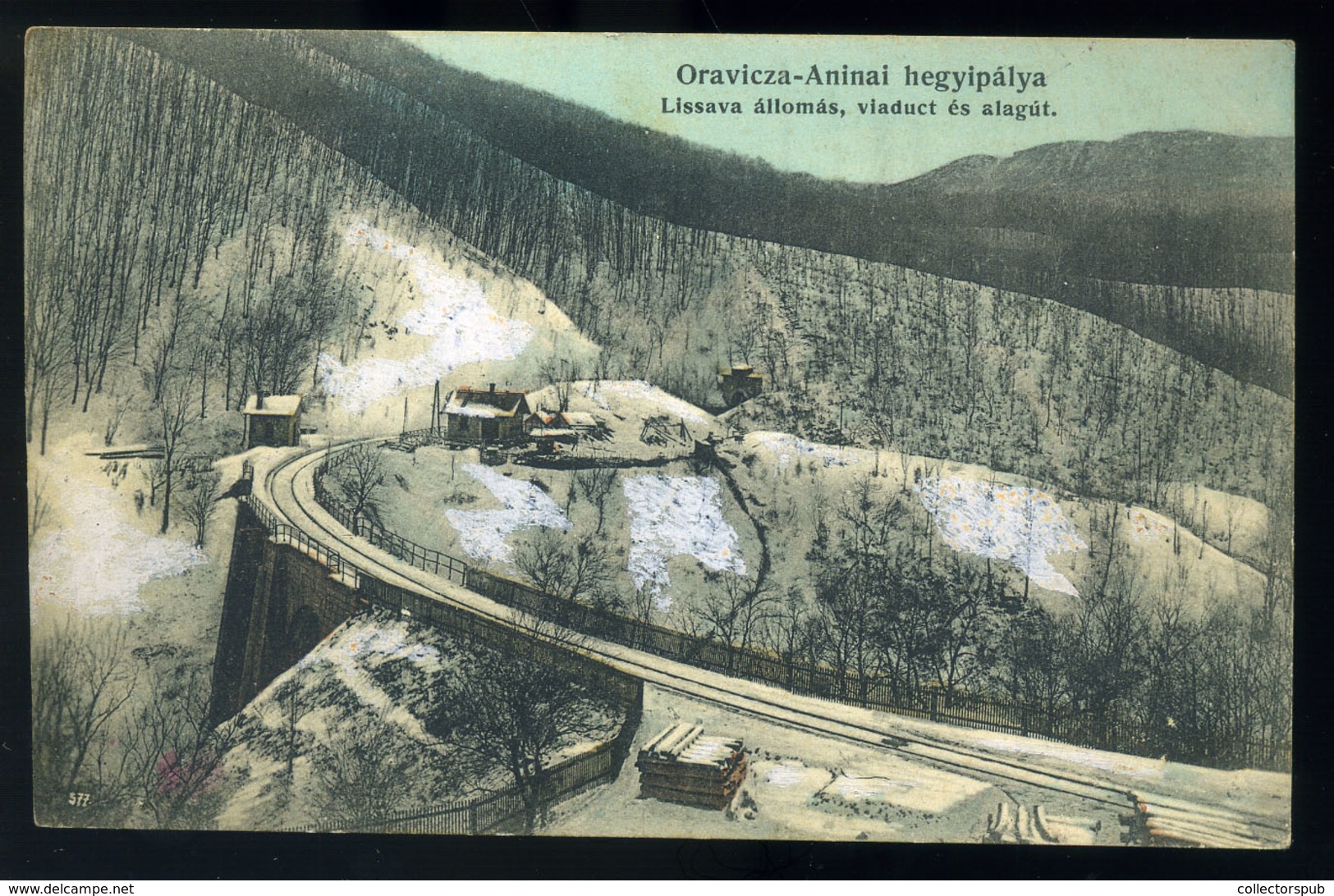 ORAVICA 1907. Hegyipálya Lissavai Vasútállomással, Viadukt és Alagút Télen , Régi Képeslap  /   Train Station Tunne L Br - Oblitérés
