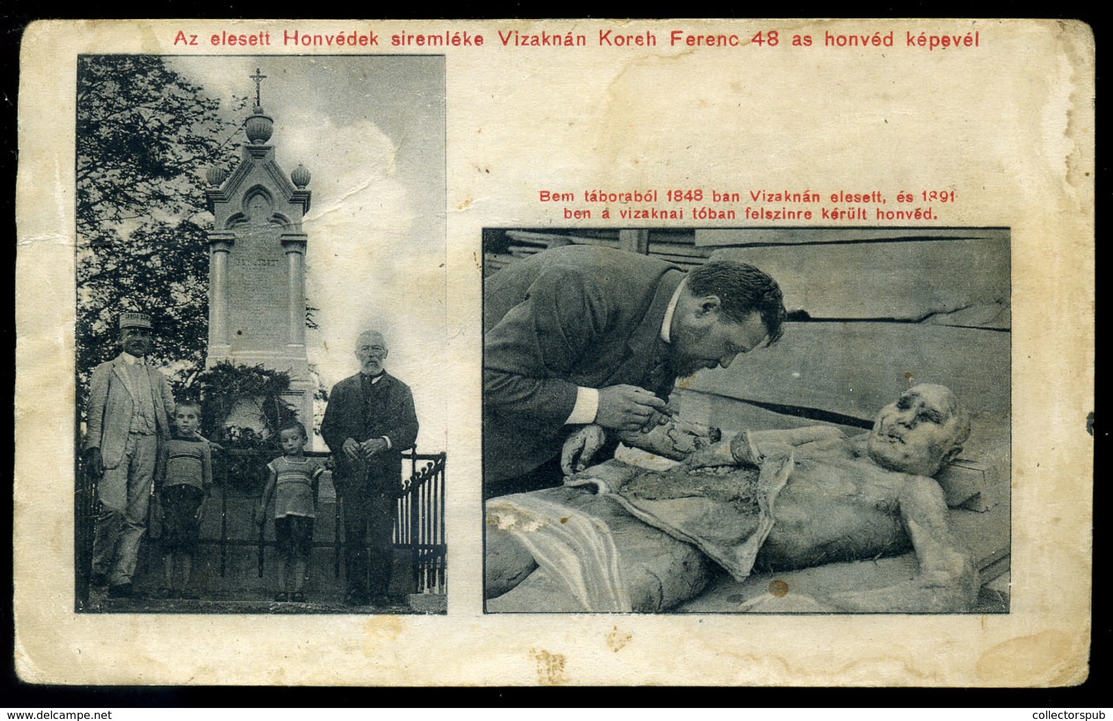 VÍZAKNA 1916. Honvéd Emlék ,régi Képeslap  /  Homeguard Memorial Vintage Pic. P.card - Gebraucht