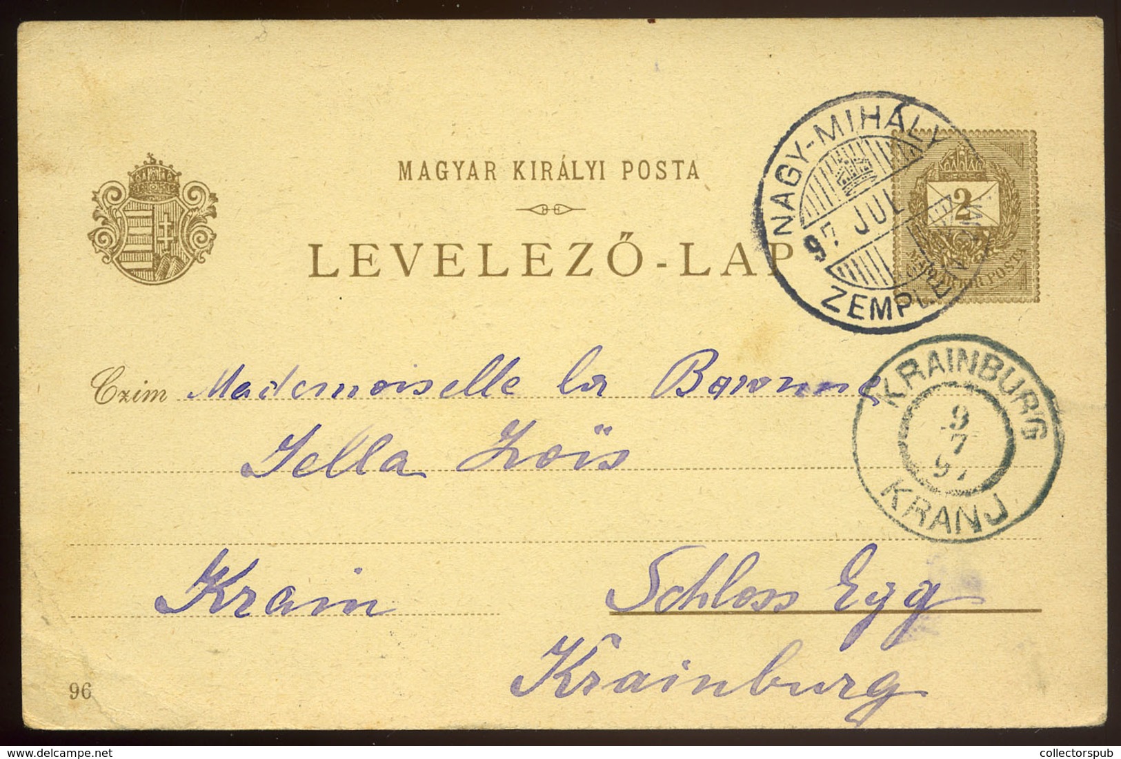 NAGYMIHÁLY 1897. Millenniumi 2Kr Díjjegyes Lap Szép Bélyegzéssel   /  1897 Millennial 2 Kr Stationery Card Nice Pmk - Oblitérés