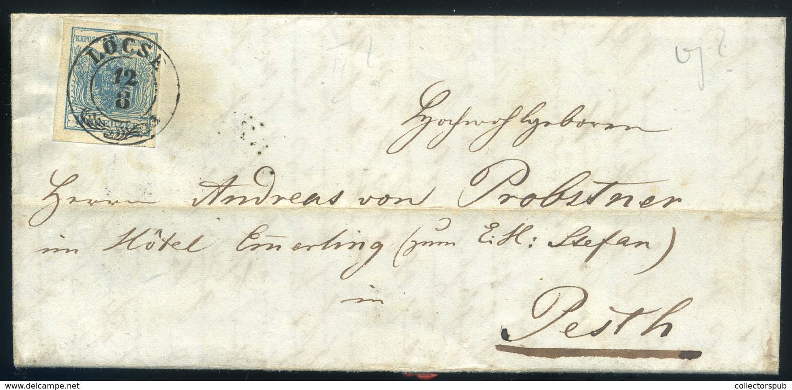 LŐCSE 1852. Szép Kr-os Levél Pestre Küldve - Used Stamps