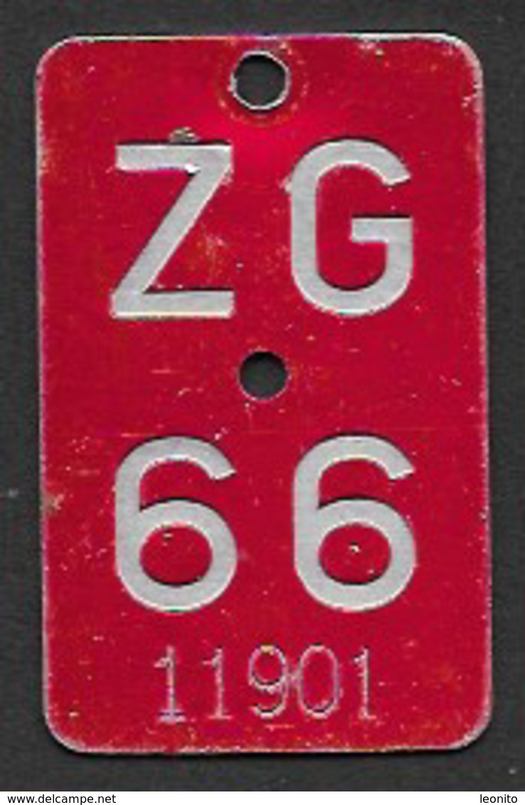 Velonummer Zug ZG 66 - Plaques D'immatriculation