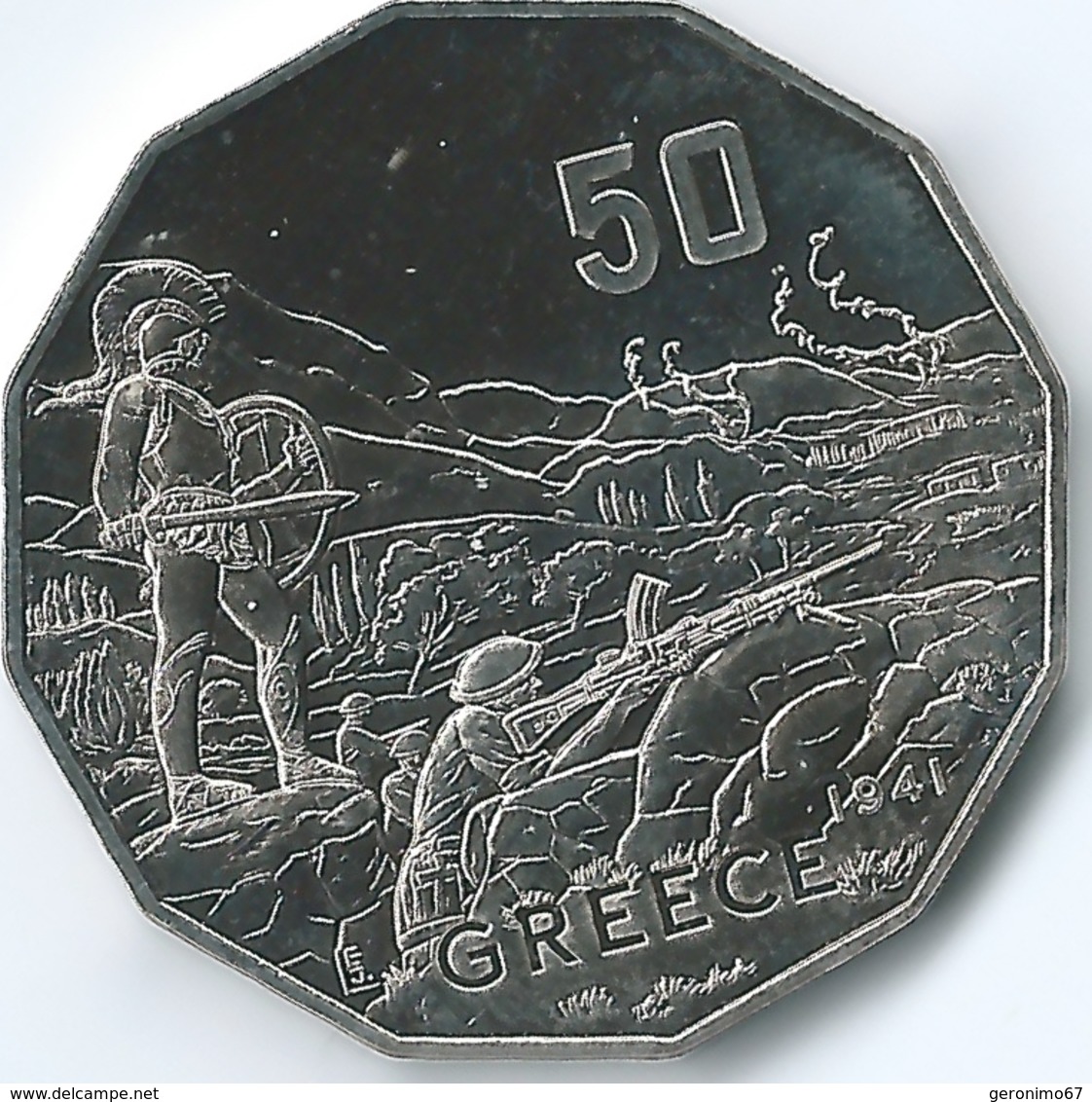 Australia - Elizabeth II - 2015 - 50 Cents - Australians At War - Greece - 50 Cents