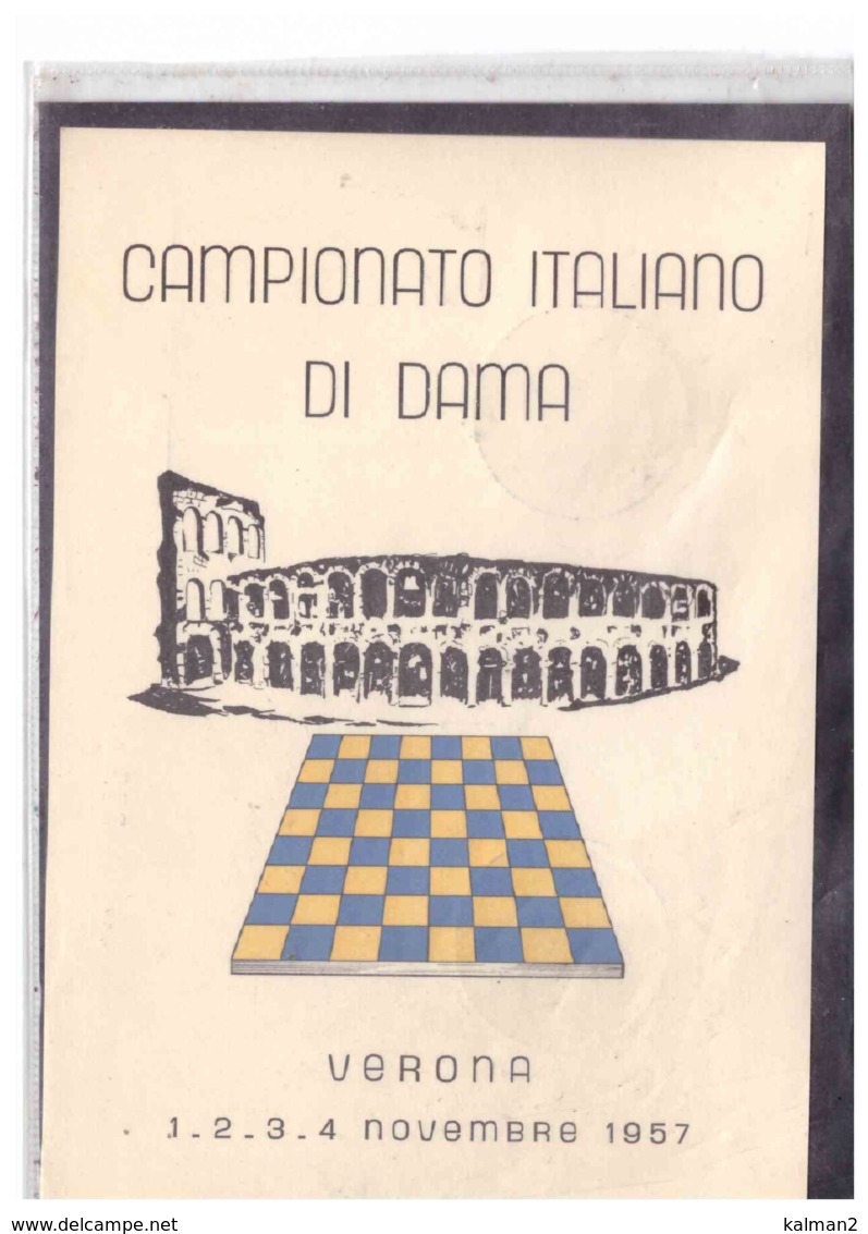 TEM10104    -   VERONA 4.11.1957   /   E.N.A.L. CAMPIONATO ITALIANO DI DAMA - Non Classificati