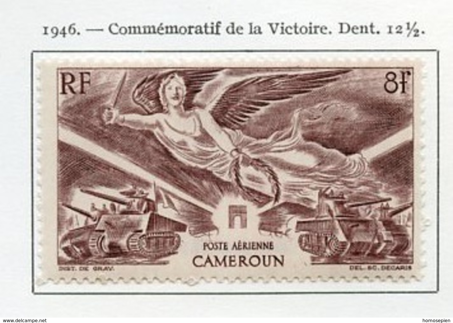 Cameroun - Kamerun - Cameroon Poste Aérienne 1946 Y&T N°PA31 - Michel N°F289 * - 8f Anniversaire De La Victoire - Poste Aérienne