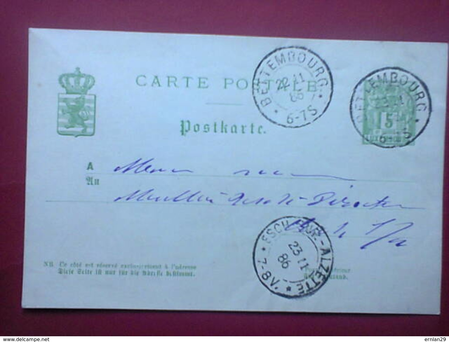 Carte Postale -  1886 - Bettembourg - Bettembourg