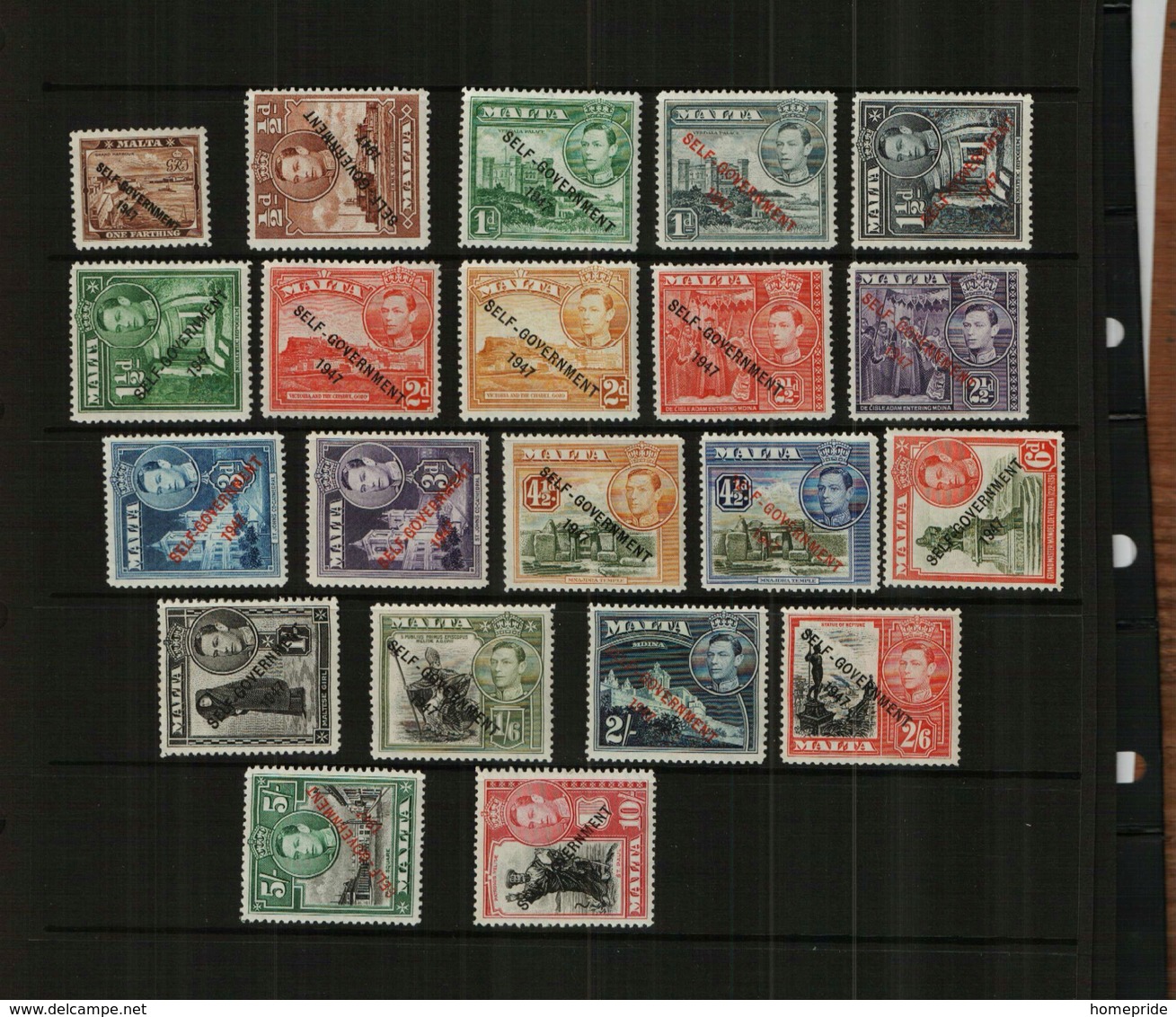 MALTA – KGVI - 1948-1953 – SELF-RULE O/P - 21 Stamps – MM - Malta