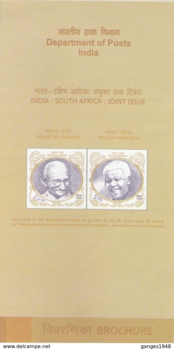 India  2018  Mahatma Gandhi  Nelson Mandela  2v  SS   Kanpur  First Day Cover  # 17279  D  Inde Indien - Mahatma Gandhi