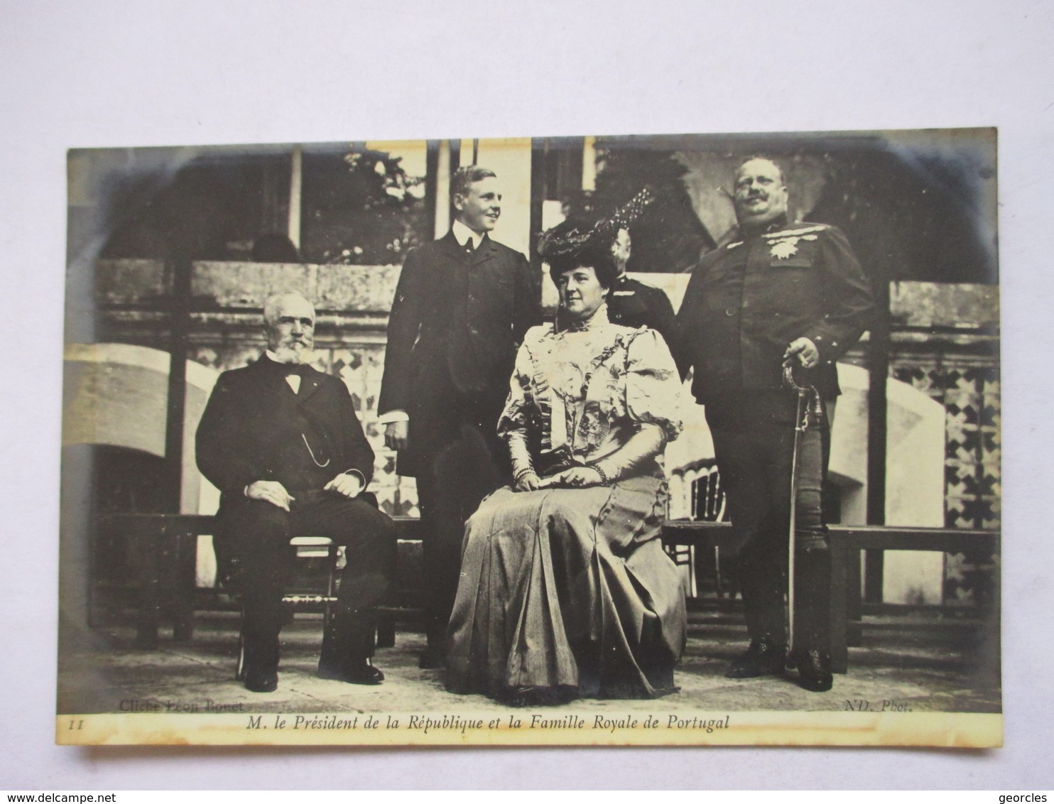 LE PRESIDENT DE LA REPUBLIQUE  ET LA FAMILLE ROYALE DU PORTUGAL     PHOTO  LEON BOUET            TTB - Hombres Políticos Y Militares