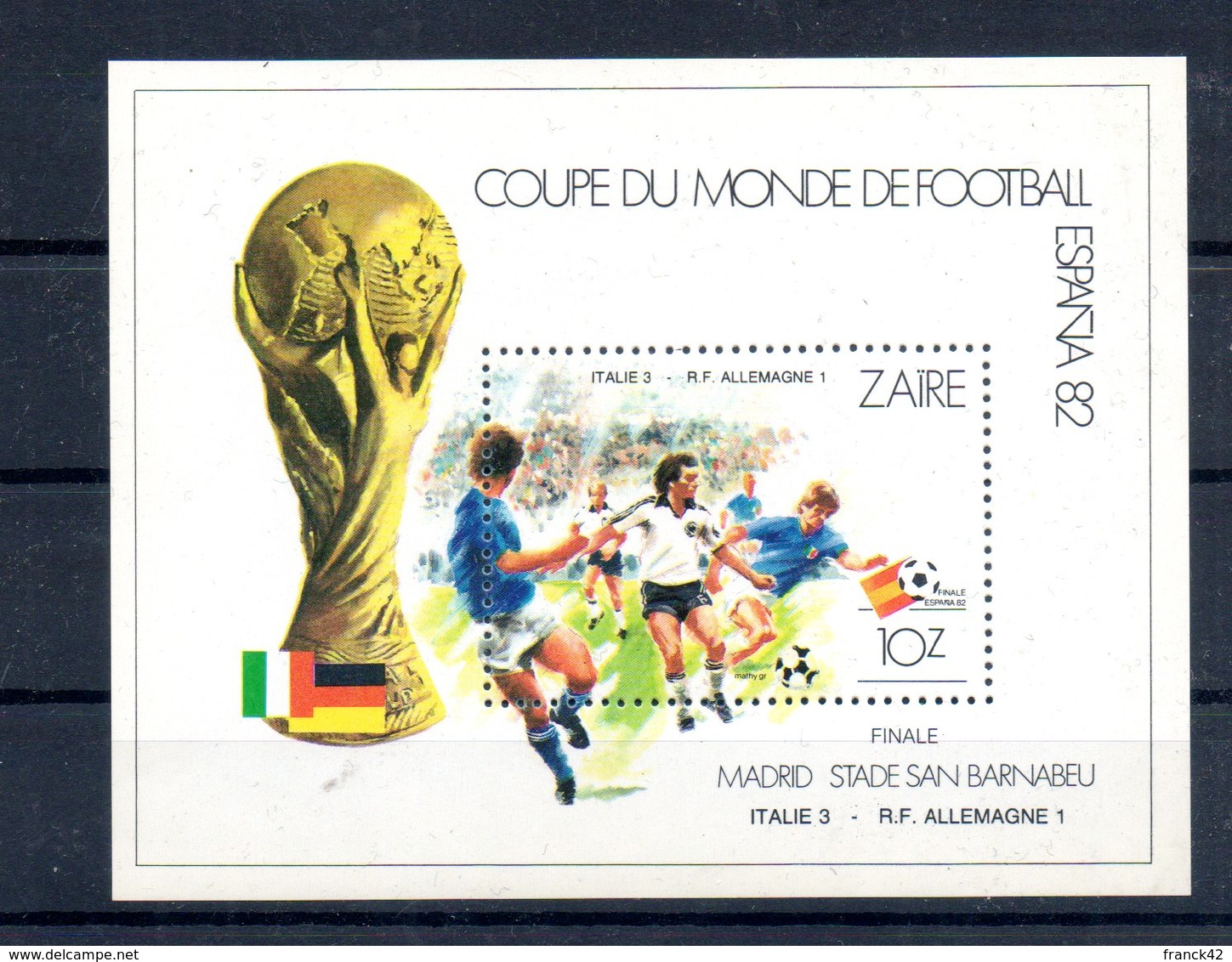 Zaire. Bloc Feuillet. Coupe Du Monde De Football. Espana 82 - Neufs