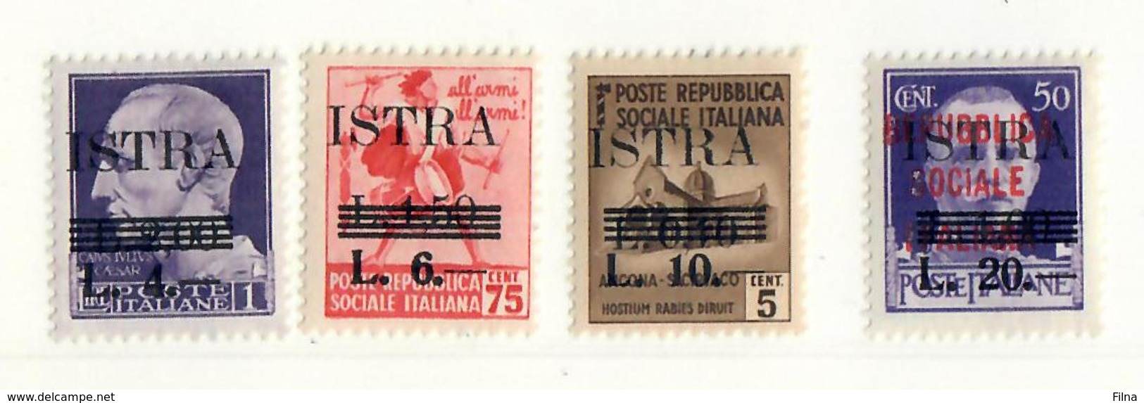 OCCUPAZIONE JUGOSLAVA - ISTRIA - POLA 1945 - SERIE COMPLETA - CON LINGUELLA MH* - Occup. Iugoslava: Trieste