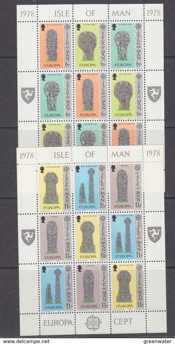 Europa Cept 1978 Isle Of Man Strips 6v In 2 Sheetlets  ** Mnh (42098) - 1978