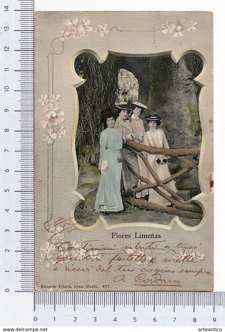 Flores Limeñas 1905 Peru Perù Lima Eduardo Polack Cromolitógrafo Cromolitográfico Mujeres Donne Pinup Bellezas - Perù