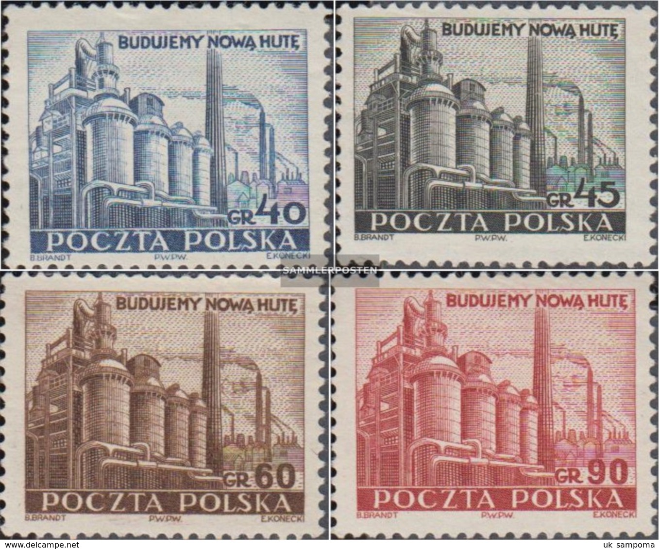 Poland 690-693 (complete Issue) Unmounted Mint / Never Hinged 1951 Heavy Industry - Unused Stamps