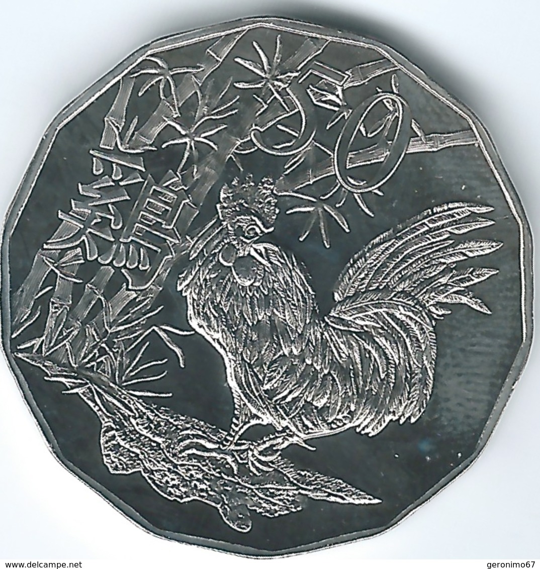 Australia - Elizabeth II - 2017 - 50 Cents - Year Of The Rooster - 50 Cents
