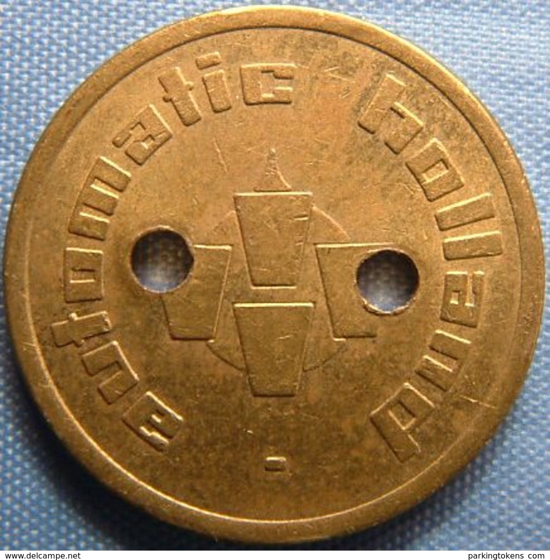 KB026-7 - AUTOMATIC HOLLAND 6 O'clock  2x Hole - Dordrecht - B 22.0mm - Koffie Machine Penning - Coffee Machine Token - Firma's