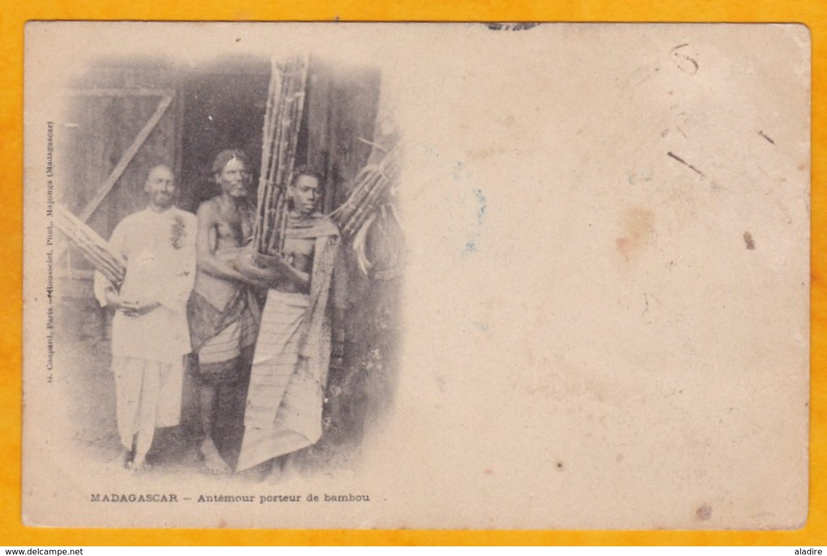 1903 - Paire De 5 C Groupe Sur CP De Tamatave, Madagascar Vers Paris, France - Oblitération Bleue - Storia Postale