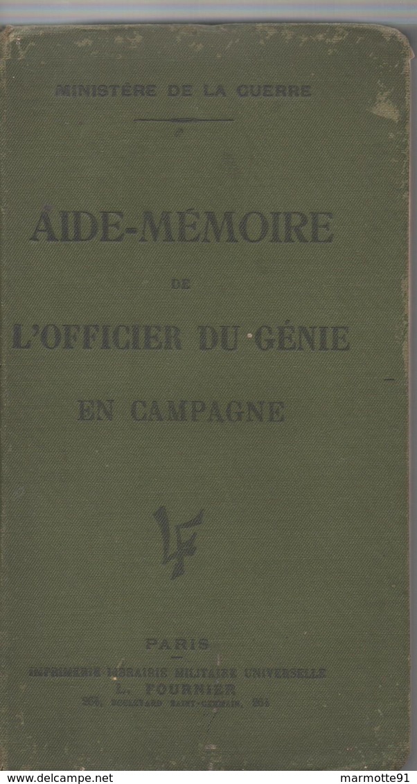 AIDE MEMOIRE OFFICIER DU GENIE EN CAMPAGNE GUERRE 1915 - 1914-18