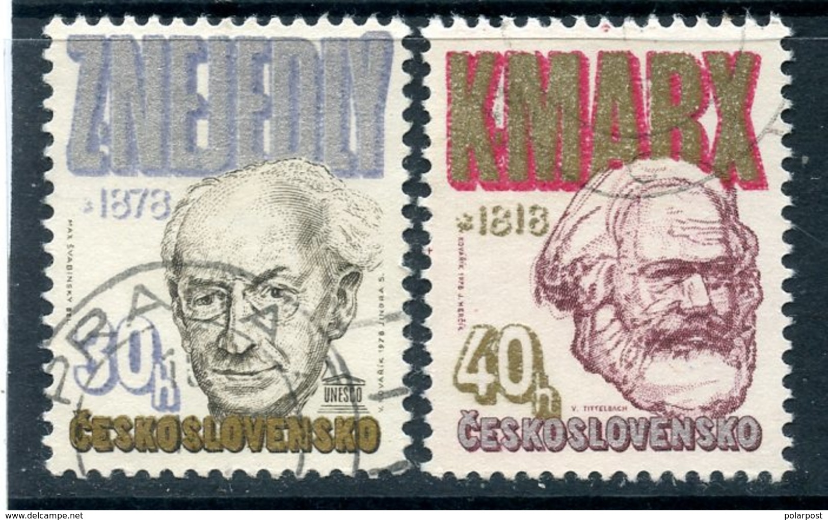 Y85 CZECHOSLOVAKIA 1978 2421-2422 Jubilee Zdenek Nejedly And Karl Marx - Karl Marx