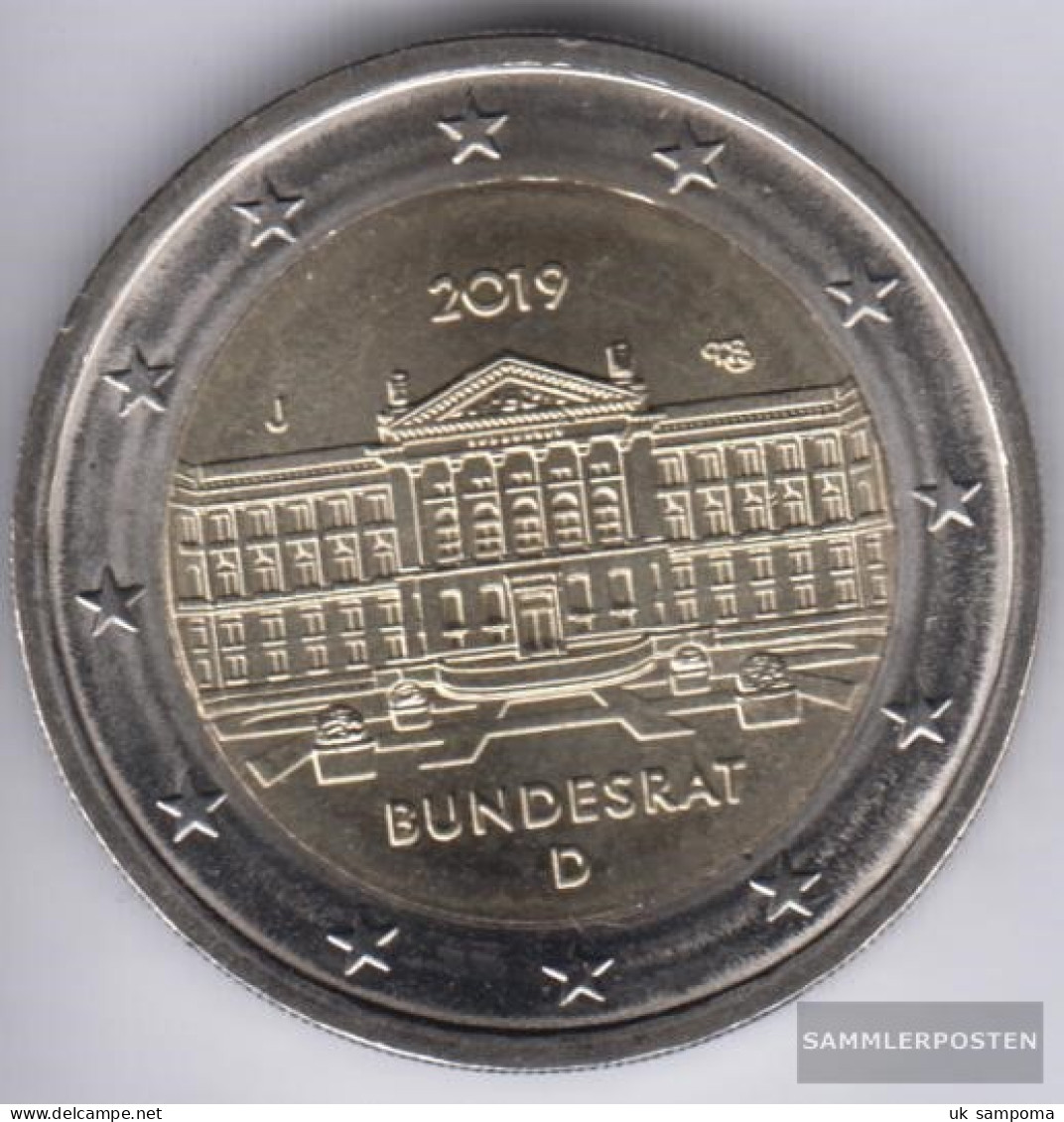 FRD (FR.Germany) Jägernr: 635 2019 J Stgl./unzirkuliert Reprint: 6,3 Million. Stgl./unzirkuliert 2019 2 Euro 70 Years F - Germany