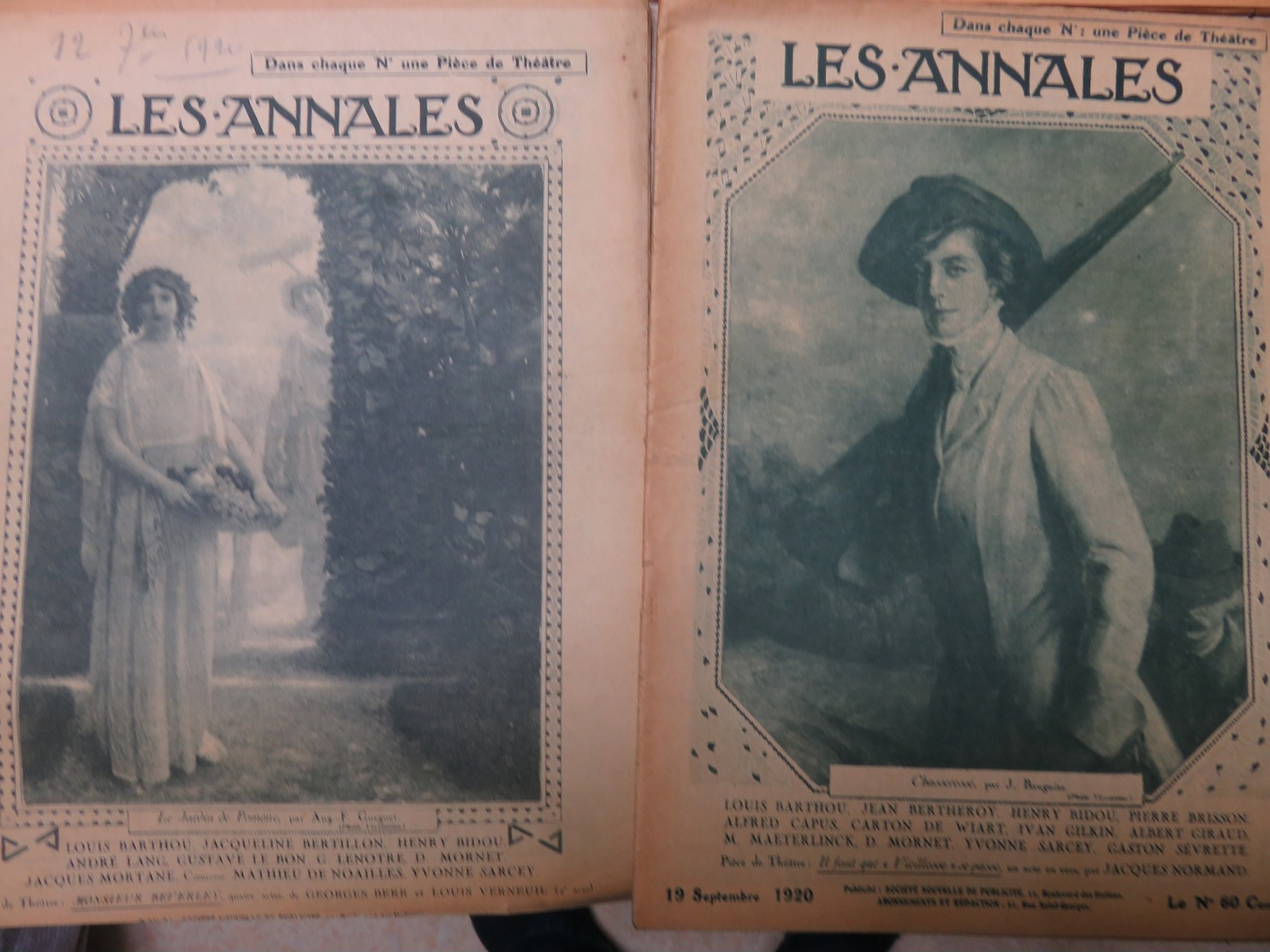 RARE Et Beau Lot 36 Magazines " Les Annales " 1920 A 1928  - Avec Pièce De Théâtre - MISE A PRIX 35€ ! Bonne Enchères - Autres & Non Classés