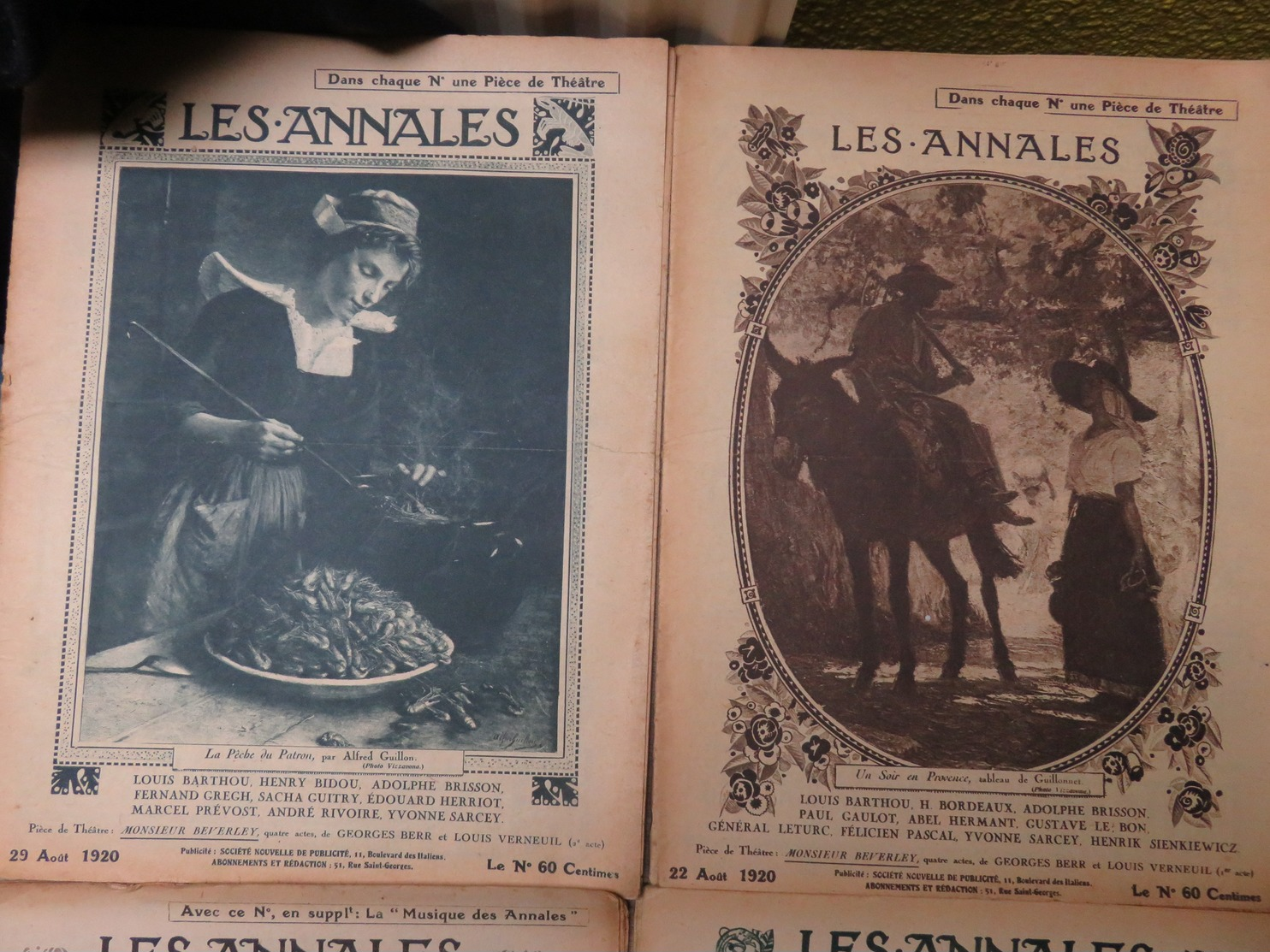 RARE et beau Lot 36 magazines " Les Annales " 1920 a 1928  - avec pièce de Théâtre - MISE A PRIX 35€ ! Bonne enchères