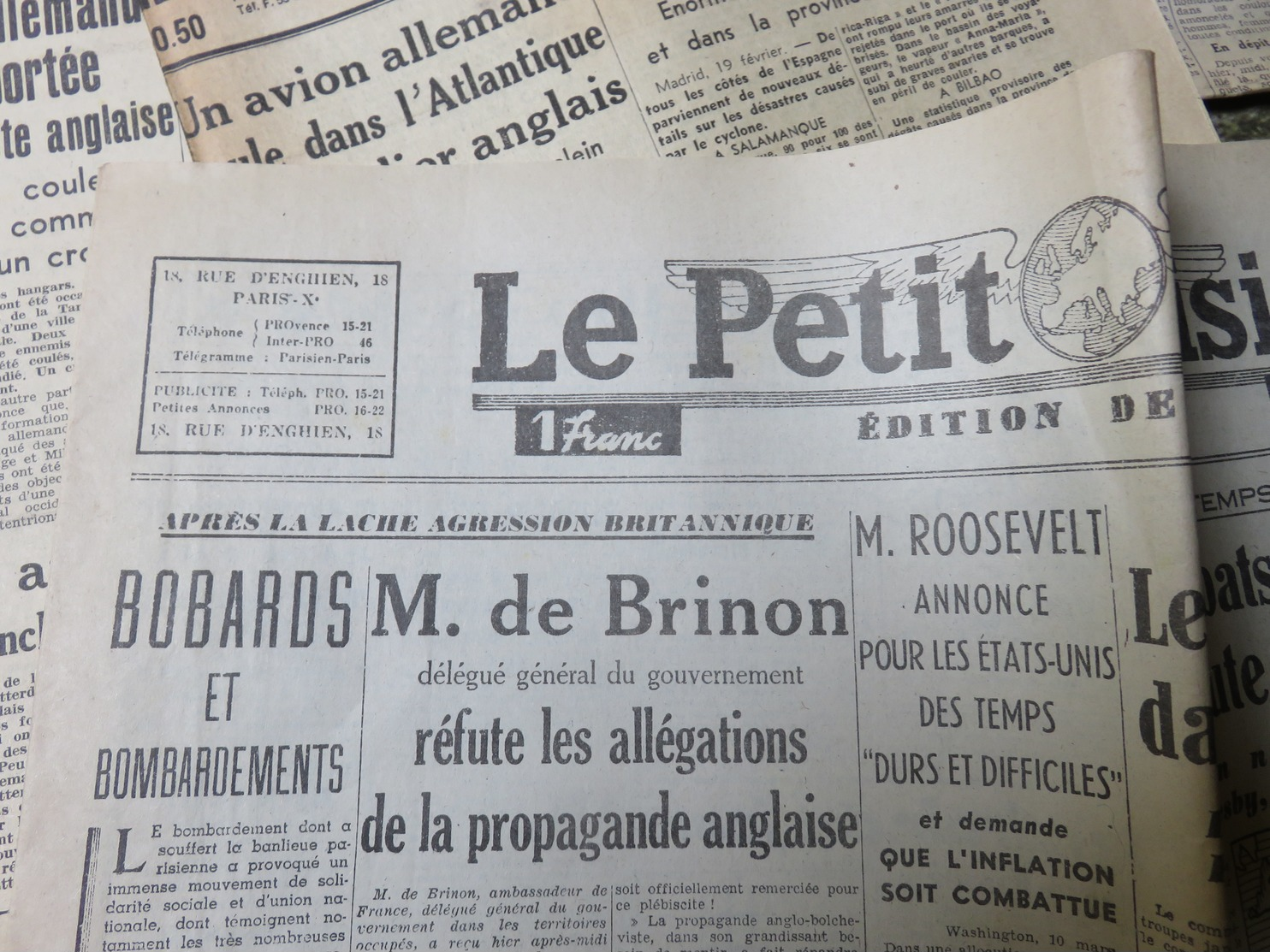 Rare et beau lot de 32 Journaux 2 ème guerre mondiale années 1941 1942 WW2 ww1 - MISE A PRIX 1€ ! pensez à regrouper vo