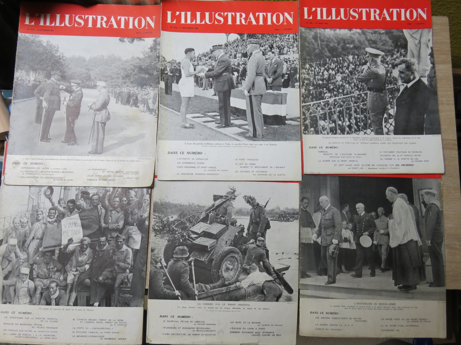 Lot De Grands Magazines L'ILLUSTRATION  X 12 / 1938 - 1939 - 1941 WW2 - Troupes Allemandes - Vive Pétain - Militaire - L'Illustration
