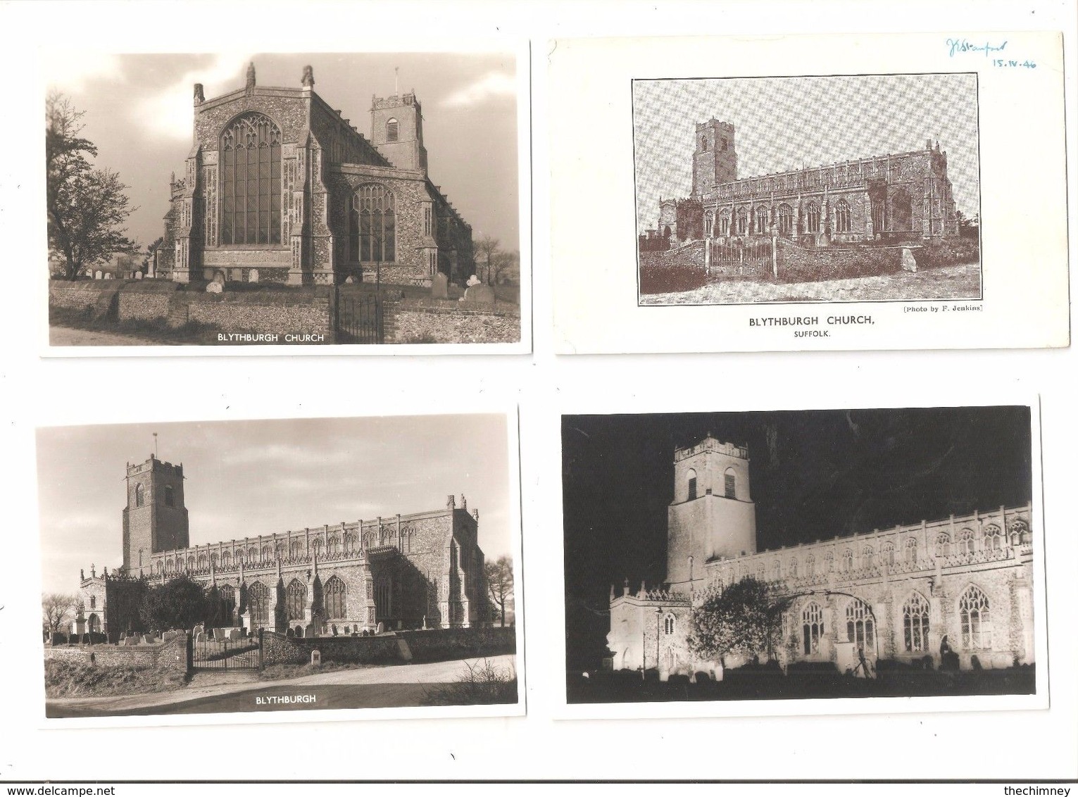 FOUR OLD POSTCARDS OF BLYTHBURGH CHURCH Nr  SOUTHWOLD HALESWORTH SUFFOLK - Other & Unclassified