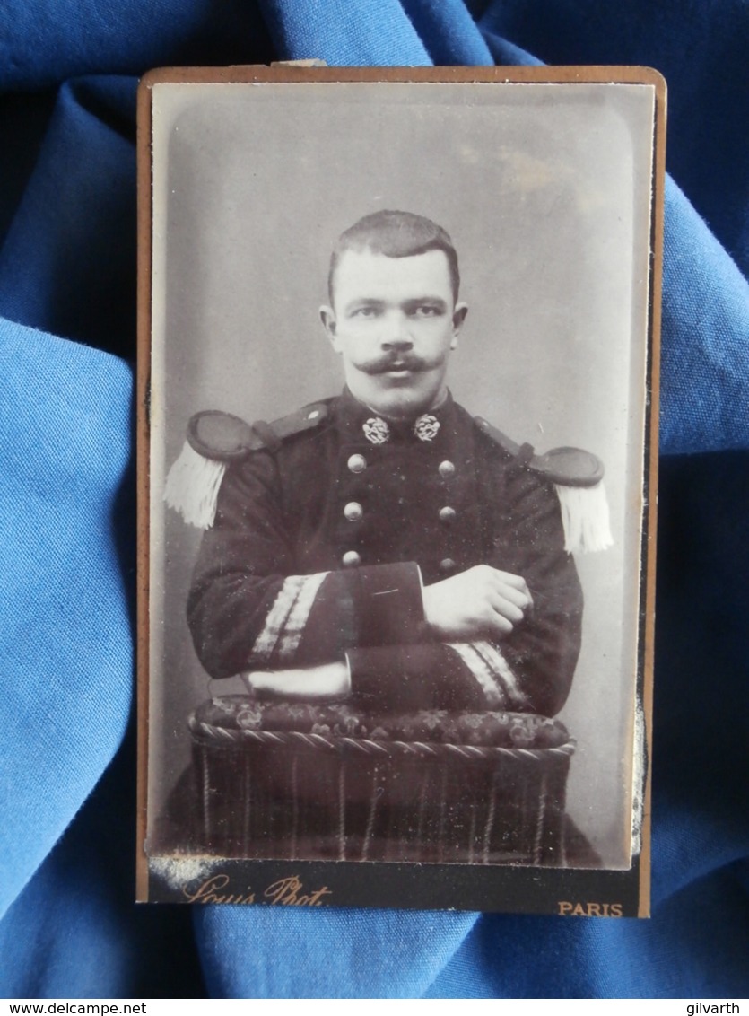 CDV Photo Louis à Paris - Militaire Sergent Major, Service Santé (pharmacien ?), Vers 1890 L431 - Anciennes (Av. 1900)