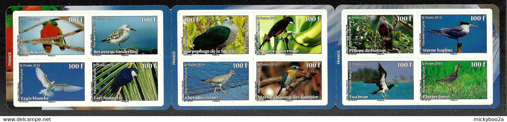 FRENCH POLYNESIA 2010 BIRDS PLOVER PIGEON TROPIC BIRD BOOKLET MNH - Unused Stamps
