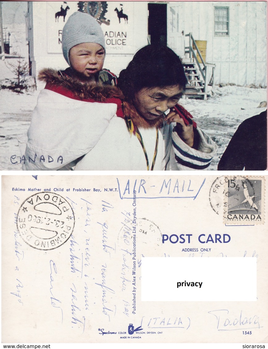 Eskimo Mother And Child At Frobisher Bay N:W:T Canada - America