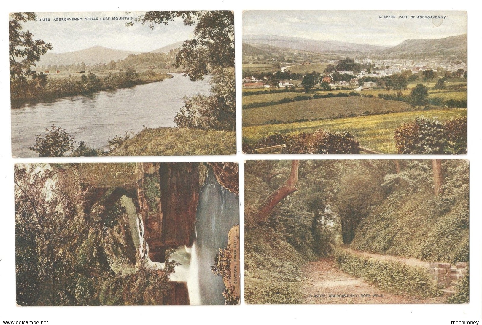 FOUR OLD POSTCARDS OF ABERGAVENNY MONMOUTHSHIRE WALES - Monmouthshire