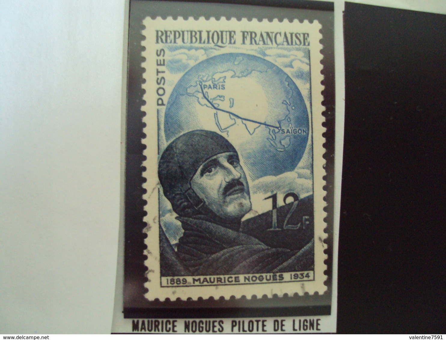 A Partir De 1950 - Timbre Oblitéré N°  907b Papier Carton    "  Maurice Nogues Pilote De Ligne    "       2  Euros - Usati