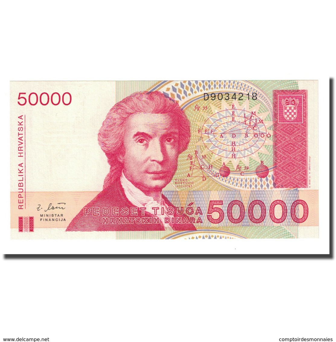 Billet, Croatie, 50,000 Dinara, 1993-05-30, KM:26a, NEUF - Croatie