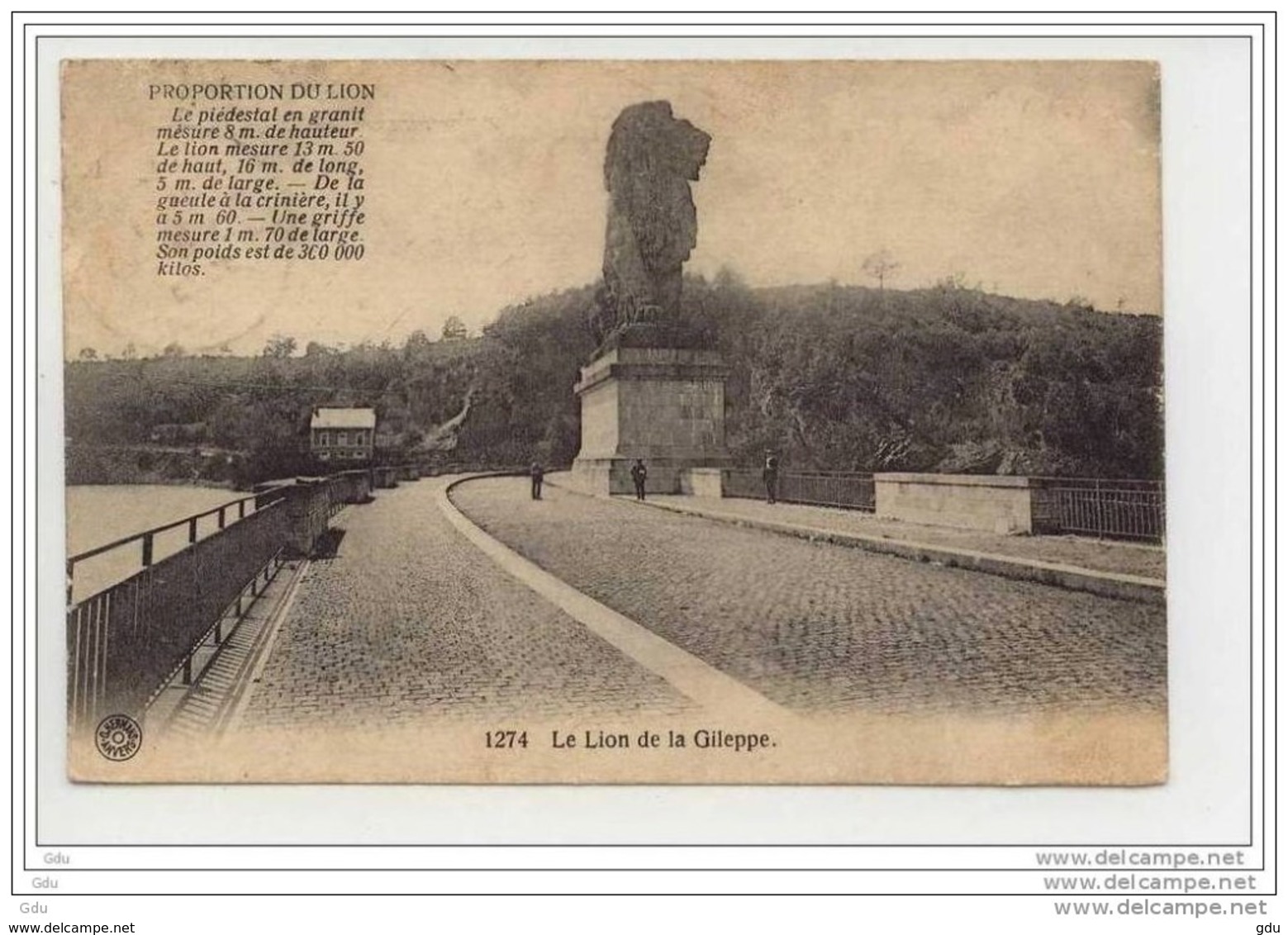 Lion De La Gileppe - Timbrée Et Voyagé 1920 - Gileppe (Barrage)