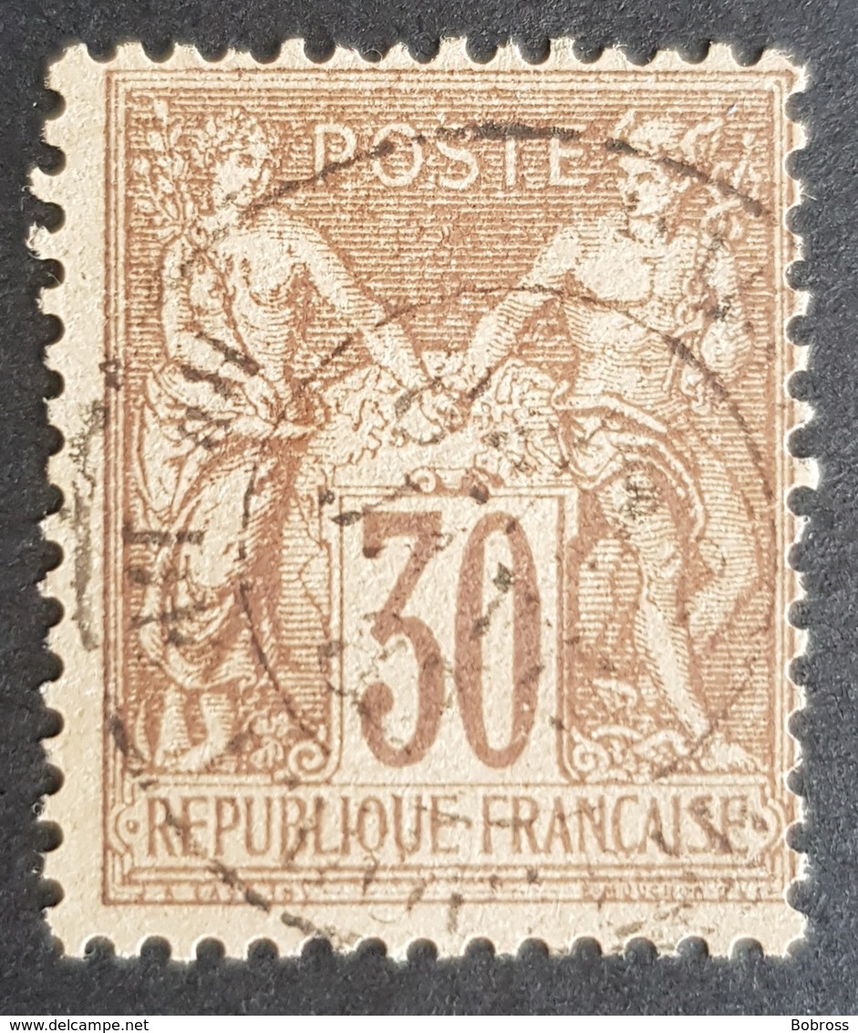 1876-1900, Sage, Pax And Mercur, Type L, 30c, Brun, France, Empire Française - 1876-1878 Sage (Type I)