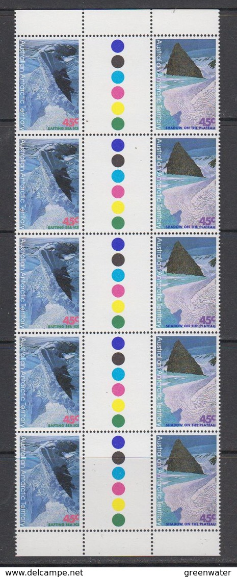 AAT 1996 Landscapes/Landforms Strip 5 Gutter Pairs ** Mnh (42105) - Unused Stamps