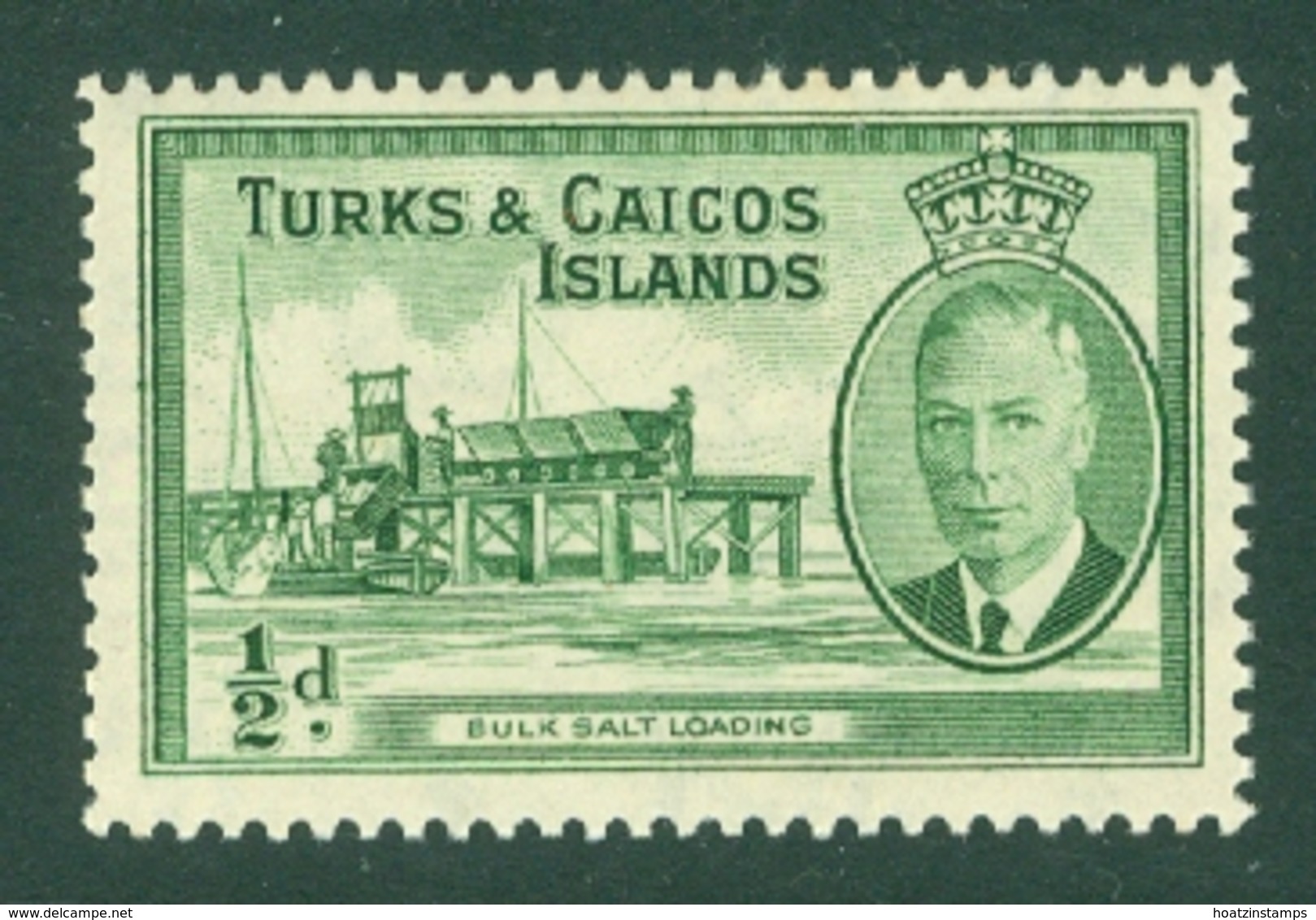 Turks & Caicos Is: 1950   KGVI   SG221    ½d      MH - Turks And Caicos