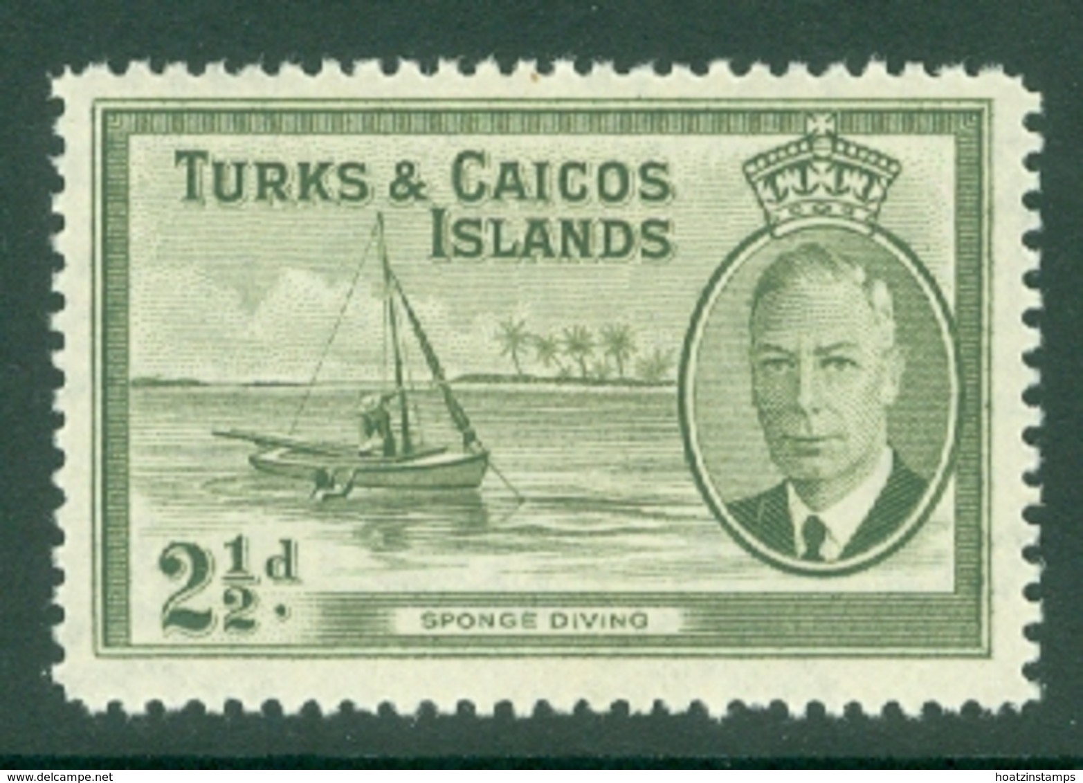 Turks & Caicos Is: 1950   KGVI   SG225    2½d      MH - Turks And Caicos