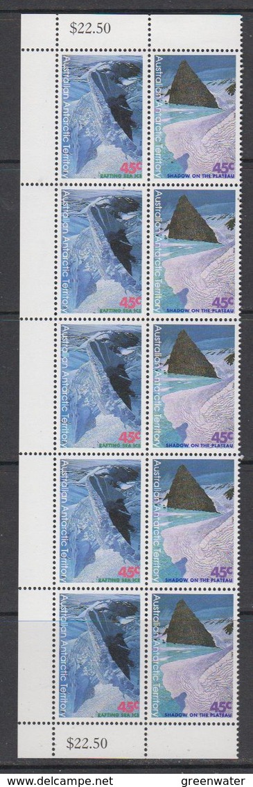 AAT 1996 Landscapes/Landforms  0.45 A$ (pair) Strip Of 5 ** Mnh (42110A) - Unused Stamps